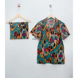 Conjunto de Pijama de Mujer 100% Algodón Puro, Clásico, de Manga Corta, Cuello en V, con Cordón Ajustable, Suave, de Secado Rápido y Transpirable - Product Image 6