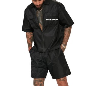 2026 Custom Jogging <b>Suit</b> Men's <b>Short</b> Set Two Piece Plus Size Nylon Windbreaker Set Street Wear Printed Windbreaker <b>Shorts</b> Set - Product Image 3