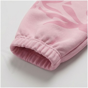 Women <b>Pink</b> Floral Hooded <b>Sweatshirt</b> & Jogger Tracksuit Set 100% Cotton Midweight Casual Autumn Full Length Loose Fit - Product Image 6
