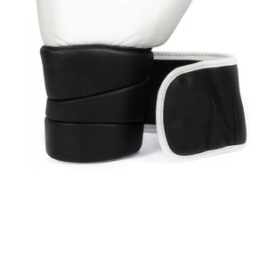 Gants de boxe unisexes en cuir blanc, à lacets, avec sangle de poignet réglable, gants d'entraînement à doigts entiers avec logo personnalisable pour adultes - Product Image 5