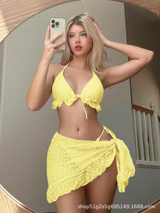 Burkinis sexy personnalisés, ensemble 2 pièces, séchage rapide, respirant, coupe-vent, sans couture, en Spandex/Polyester, maillots de bain pour femmes, col en V profond, fabrication en usine - Product Image 5