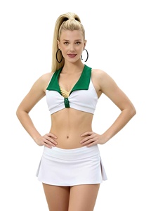 Tenue de cheerleading personnalisée scintillante avec cristaux et strass, haute élasticité, performance optimale - Product Image 5