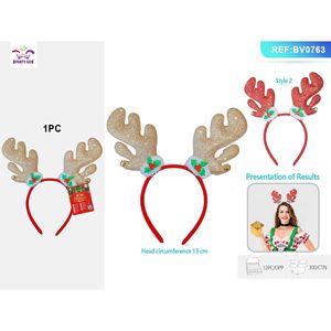 12 piezas de gorros festivos para fiestas navideñas, pinzas con cuernos de reno y diadema de Papá Noel - Product Image 3