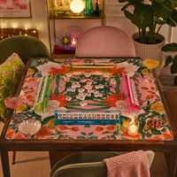 Collection Tropical Bloom, design original, 33x33 pouces, néoprène souple de 3 mm, pliable, moderne, antidérapant, table de mahjong américaine d'été