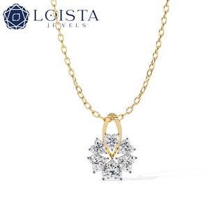Custom 18K <b>Solid</b> <b>Gold</b> Cute Style Third Party Certified <b>Pendant</b> for Women Round Brilliant Cut Lab Grown Diamond <b>Pendant</b> - Product Image 5