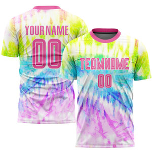 Custom <b>Tie</b> <b>Dye</b> Sport Jersey Short Sleeve Crew Neck Sublimation Print Unisex Adult Quick Dry Polyester Shirt - Product Image 1