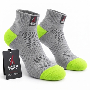 Chaussettes pour hommes en tissu léger en coton mélangé, matière extensible, construction confortable, évacuation de l'humidité, usage quotidien décontracté, OEM - Product Image 4