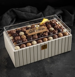 Caja de Chocolate Rectangular Premium con Tapa Transparente, Elegante Caja de Almacenamiento para Chocolates Surtidos, Regalo Festivo - Product Image 1