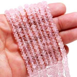Cuentas redondas lisas de cuarzo rosa natural de 5 mm, hilo de cuentas de cuarzo rosa sueltas para pulsera, collar, precio de fabricante - Product Image 6