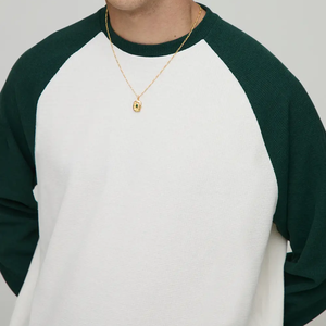 Camiseta de Manga Larga de Alta Calidad, Estilo Urbano, Personalizada con Estampado, 100% Algodón, Tejido Waffle, Corte Holgado, Manga Raglán para Hombre - Product Image 3