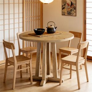 Tavolo da Pranzo Rotondo, Piccolo Tavolo da Cucina, Tavolino da Caffè per Cucina, Soggiorno, Sala da Pranzo (Solo Tavolo) - Product Image 1