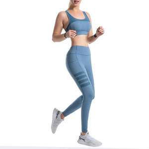 Conjunto de Leggings y Sujetador Deportivo de Yoga para Mujer, Tallas Grandes, Ligero, Color Sólido, Personalizable, Ropa Deportiva sin Costuras para Exteriores - Product Image 3