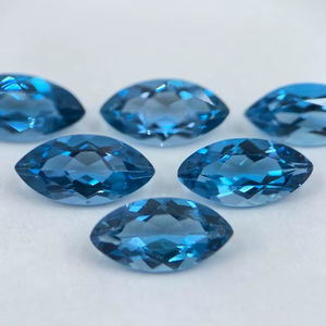 Topaze bleue de Londres facettée, forme marquise, pierres précieuses en vrac, 4x2mm, 5x2.5mm, 6x3mm, calibrées, lot pour la fabrication de bijoux - Product Image 1