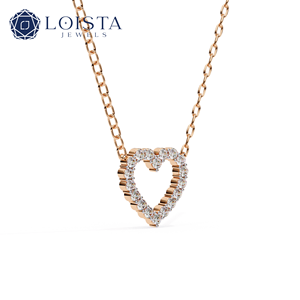 LOISTA Heart Cut Diamond Pendant Necklace in White Gold Romantic Style for Women's Everyday Wear - Product Image 3