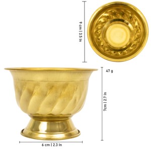 Recipiente para Kumkum de Latón Hecho a Mano de 2.7 Pulgadas, para Pooja, Regalos y Decoración del Hogar, Hecho en India - Product Image 2