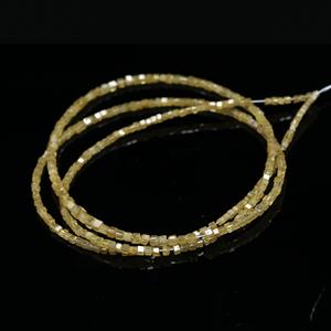 Perles de pierre jaune lustre, forme cubique, 4 mm, 15 carats, fabrication de bijoux, facettées, pour la fabrication de colliers, certifiées par un tiers - Product Image 3