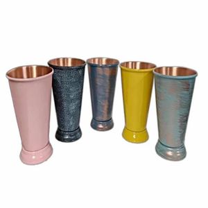 Gobelets rétro en cuivre 400 ml à double paroi, écologiques, avec logo personnalisé, pour bar, fête, mariage, cadeau, artisanat indien pour la maison - Product Image 4