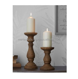 Bougeoir en bois élégant fait à la main avec charme rustique pour la maison Temple salon bureau chambre décorations de noël - Product Image 2