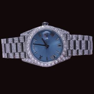 Reloj Unisex Elegante de Alta Gama con Incrustaciones de Diamantes Moissanite Blancos y Dorados, Excelente Calidad, Precio Accesible - Product Image 1