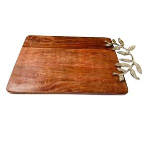 Plateau de service en bois artisanal avec poignée design, idéal pour les hôtels, la maison, la cuisine et autres événements, parfait comme plateau de service pour la restauration rapide - Product Image 2