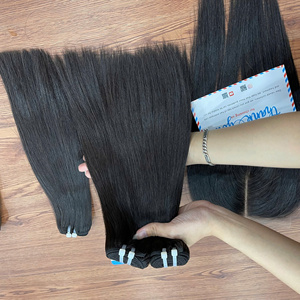 Extensiones de Cabello Humano Vietnamita 100% Natural, Liso, en Trama, de la Mejor Calidad, Ondulado, 8 Pulgadas, Precio Económico - Product Image 5