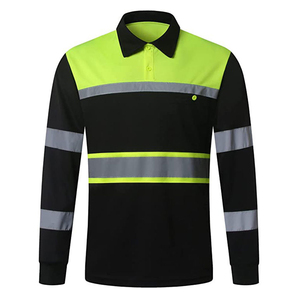 Camisetas Polo de Alta Visibilidad con Franjas Reflectantes para Trabajadores, Uniformes de Seguridad para la Construcción, Camiseta Polo de Manga Larga de Alta Visibilidad - Product Image 3