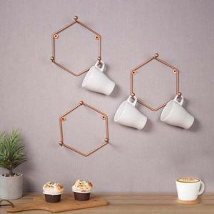 Porte-tasses élégant en fer avec finition noire, structure durable, rangement élégant pour comptoir de cuisine - Product Image 3