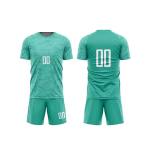 Ensemble de maillots de football vert personnalisé à manches courtes, uniforme de football 100% polyester, séchage rapide, kit d'équipe - Product Image 4