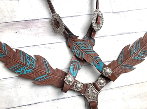 Ensemble d'Équipement Équestre en Cuir Western avec Logo Personnalisé, Nouveau Design, Selle, Bridon, Têtière et Harnais - Product Image 2