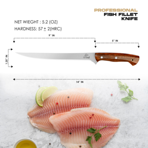 Premium Stainless Steel Fillet <b>Knife</b> Professional <b>Fish</b> Processing Kitchen Tool for Home Restaurant and Commercial Use - Product Image 3