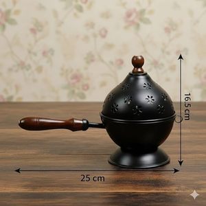 Elegant Religious Metal Aroma <b>Burner</b> with Incense and Aroma <b>Oils</b> Hand-made & Eco-Friendly for Bedroom and Living Area - Product Image 4