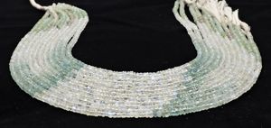 Perles Heishi en Aquamarine Naturelle AAA et Pierre de Lune Arc-en-ciel Blanche, 4-4,5 MM, Perles de Pierre Précieuse en Forme de Roue d'Aquamarine, 14 Pouces, pour Bijoux - Product Image 4