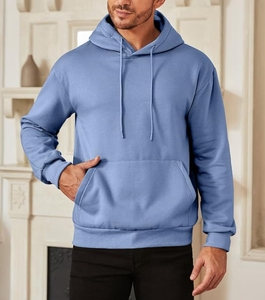 Men's Heavyweight Polyester/Cotton Oversized Hooded Varsity <b>Jacket</b> <b>Thick</b> <b>Fleece</b> French Terry Pocket Solid Custom Logo Print - Product Image 1
