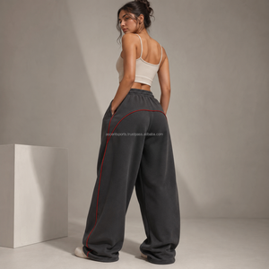 Women's Oversized <b>Fleece</b> <b>Jogger</b> Pants with 100% Cotton <b>Fleece</b> 380 GSM for Loungewear Elastic Waist Durable High Waist Cozy - Product Image 2