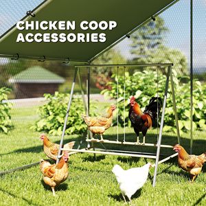 Gabbie per animali da fattoria: Posatoio per galline color argento con 2 barre oscillanti per il posizionamento, accessori per pollaio - Product Image 6