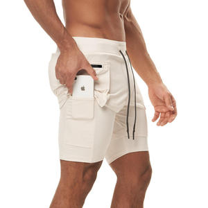 Shorts de bain respirants pour hommes, séchage rapide, anti-plis, coupe ample, taille mi-haute, grandes tailles, couleur unie, pour le jogging et les activités de plein air, avec cordon de serrage - Product Image 3