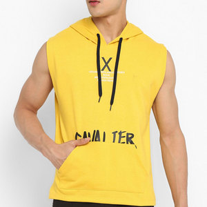 Wholesale Men Sleeveless Winter <b>Workout</b> Sports <b>Hoodies</b> 100% Cotton Fitness Gym High Quality Custom Pullover Hoodie - Product Image 1