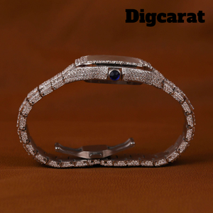 Reloj de Pulsera de Cuarzo de Acero Inoxidable con Diamantes de Moissanita para Hombre, de Lujo, con Incrustaciones, Ideal para Fiestas y Uso Diario, ¡Gran Oferta! - Product Image 2