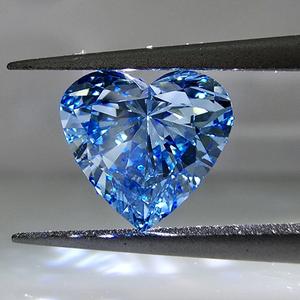 Diamant de laboratoire cultivé en forme de cœur, bleu vif fantaisie, 1 carat, VS1, certifié IGI, pierre non montée - Product Image 1