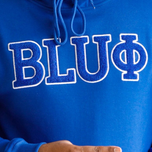 Sweat à capuche en chenille Phi Beta Sigma BLUΦ bleu roi pour homme, avec lettres grecques, vêtement de fraternité premium, classique - Product Image 5
