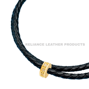 RTS 4mm Black shine Bolo Braided Leather Cord for Craft and Jewelry Projects Strong Braided Leather <b>String</b> - Product Image 5