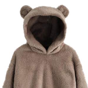 Hoodie Teddy Y2K pour femme, grande taille, avec broderie d'ours, en tissu polaire, collection Hiver 2026, manches longues, coupe oversize - Product Image 2