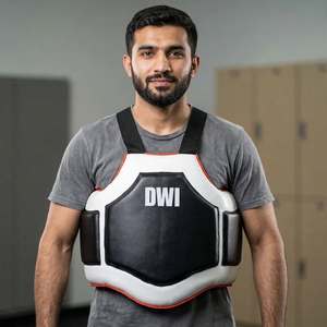 Protection de poitrine en cuir PU OEM réglable pour boxe et arts martiaux, protection corporelle Taekwondo, fabricant pakistanais - Product Image 1