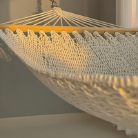 Hamac JNC en macramé fait main, minimaliste, écologique et durable pour balcon, jardin, terrasse, meubles d'extérieur