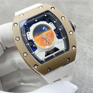 Reloj de Lujo para Hombre, Diseño Astronauta, Cerámica Marrón, Movimiento Tourbillon Esqueleto, Multifunción, Deportivo, Casual, Mecánico - Product Image 3