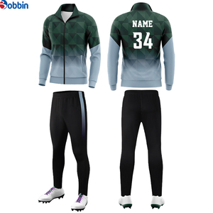 Ensemble de survêtement bleu clair pour homme Bobbin, ensemble de jogging sportif à fermeture éclair intégrale avec poches latérales, polyester respirant, imprimé géométrique printanier - Product Image 1