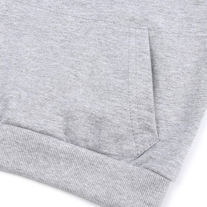 Ensemble de survêtement gris à capuche pour enfants, couleur unie, manches longues, décontracté, avec poches latérales, taille élastique, pour l'automne - Product Image 5