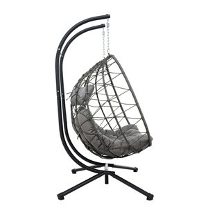 2-Person <b>Egg</b> Chair with Stand-Indoor Outdoor Wicker Hanging Swing <b>Basket</b> Chair - Product Image 5