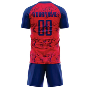 INDEX SPORTSWEAR Conjunto de Camiseta de Fútbol Sublimada Personalizada, Roja y Azul, Cuello Redondo, Manga Corta, para Hombre Adulto, Secado Rápido, para Todas las Temporadas - Product Image 3