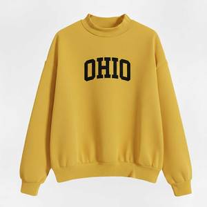 Sudadera de Felpa Estampada de Poliéster/Algodón con Cuello Redondo para Mujer, Manga Larga, Oversize, Ligera y Holgada para Otoño - Product Image 3